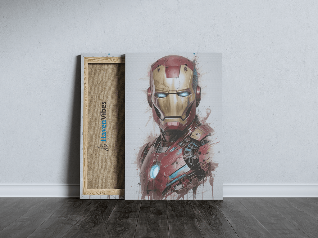 Iron Man Armor Portrait Canvas Wall Art - HavenVibes