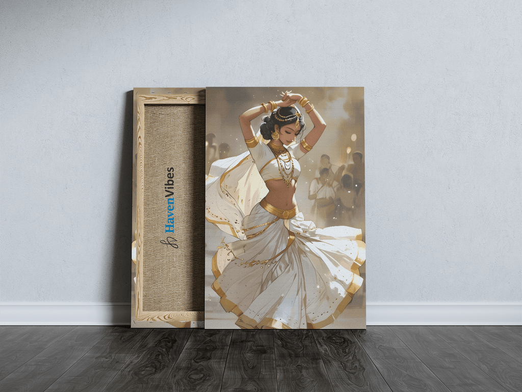 Indian Classical Dancer Canvas Wall Art - HavenVibes
