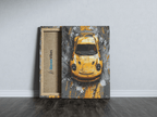 Yellow Sports Car Canvas Wall Art