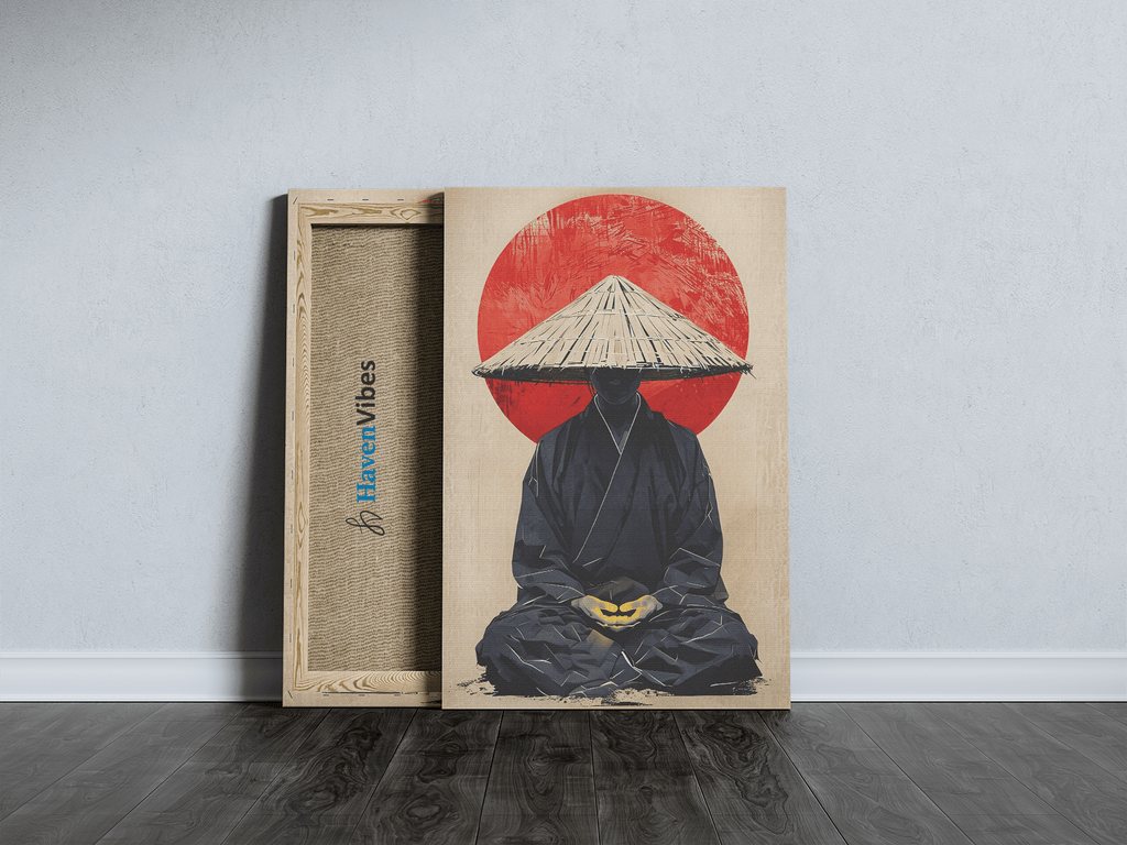 Meditating Monk Canvas Wall Art - HavenVibes